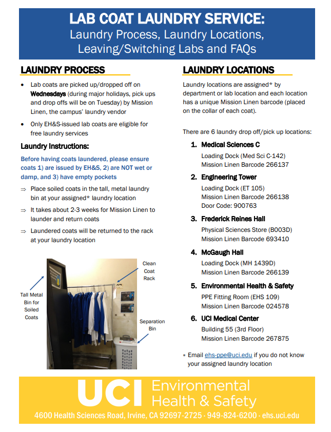 Lab Coat Laundry Service document